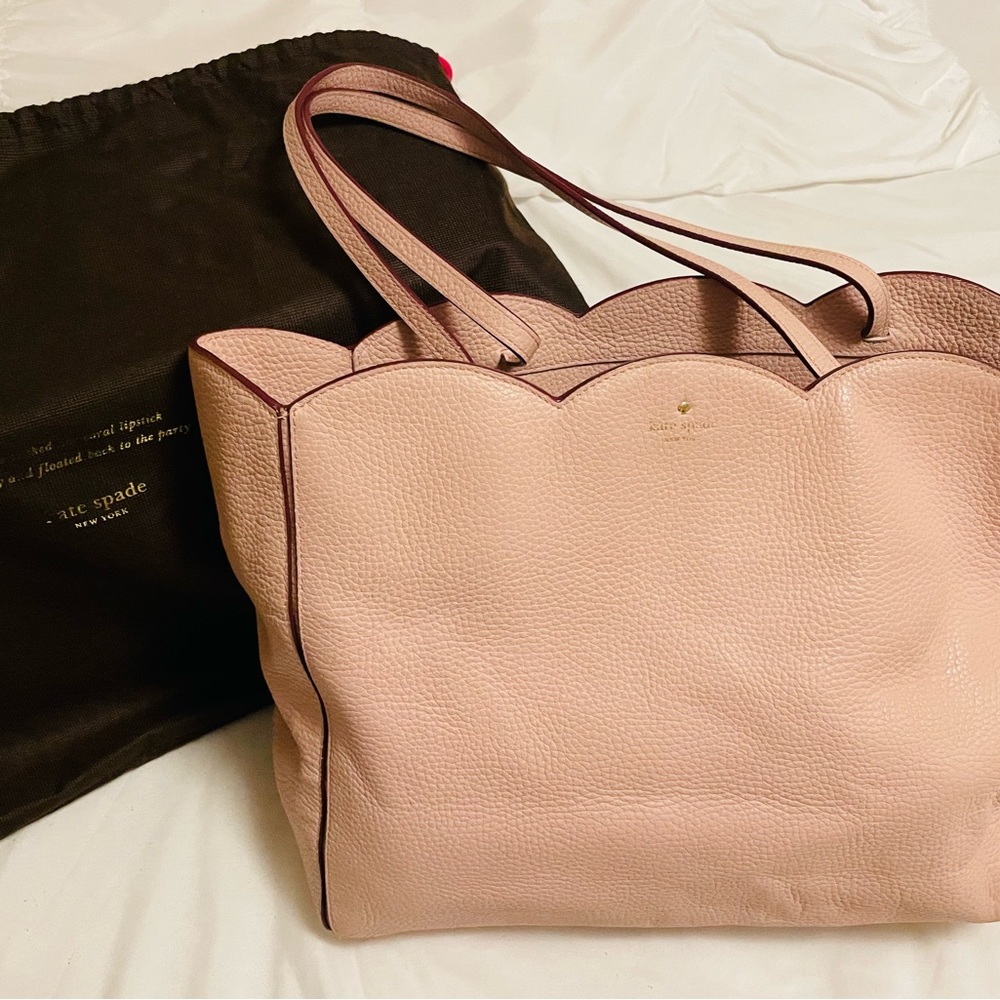 kate spade light pink leather tote